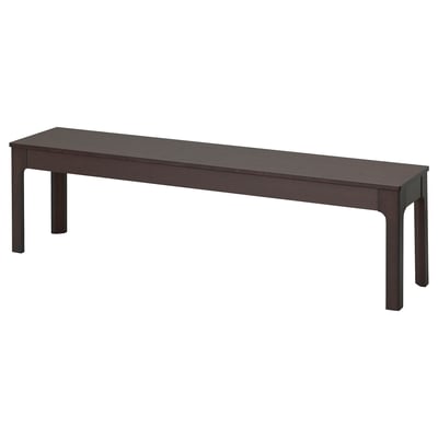 EKEDALEN Bench, dark brown, 165x36 cm