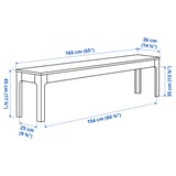 EKEDALEN Bench, dark brown, 165x36 cm