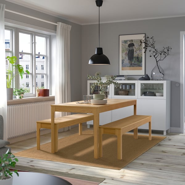 EKEDALEN Bench, oak, 165x36 cm