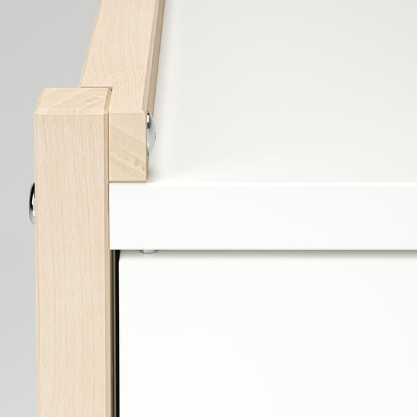 EKENABBEN Cabinet, aspen/white, 70x35x51 cm