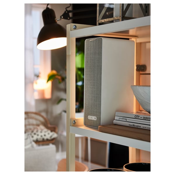 EKENABBEN Open shelving unit, aspen/white, 70x34x86 cm