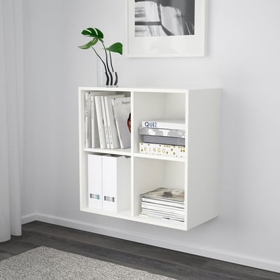 EKET Wall-mounted shelving unit w 4 comp, white, 70x35x70 cm