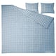 EKTANDVINGE Duvet cover and 2 pillowcases, dark blue white/check, 200x200/50x60 cm