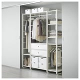 ELVARLI Wardrobe combination, white, 165x55x216 cm
