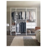 ELVARLI Wardrobe combination, white, 205x55x216 cm