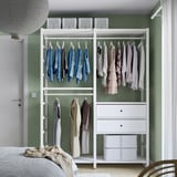 ELVARLI Wardrobe combination, white, 165x55x216 cm