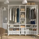 ELVARLI Wardrobe combination, white, 205x55x216 cm