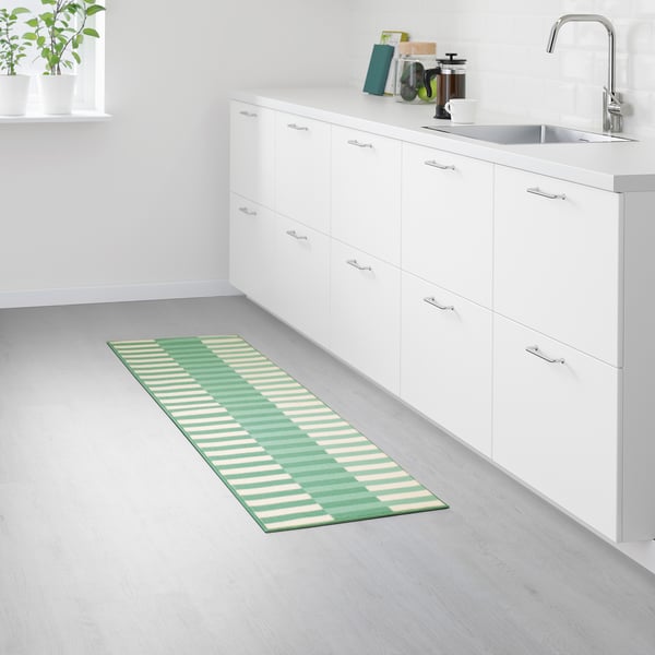 ELVERK kitchen mat, green, 45x180 cm IKEA