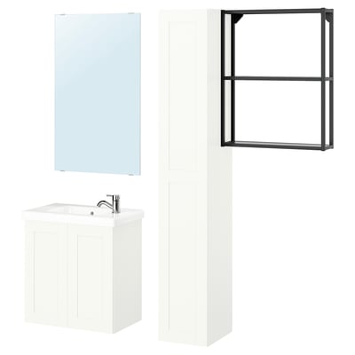 ENHET Bathroom, anthracite/white frame, 64x33x65 cm