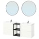 ENHET Bathroom, anthracite/white frame, 164x43x65 cm