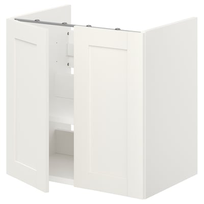 ENHET Bs cb f wb w shlf/doors, white/white frame, 60x42x60 cm