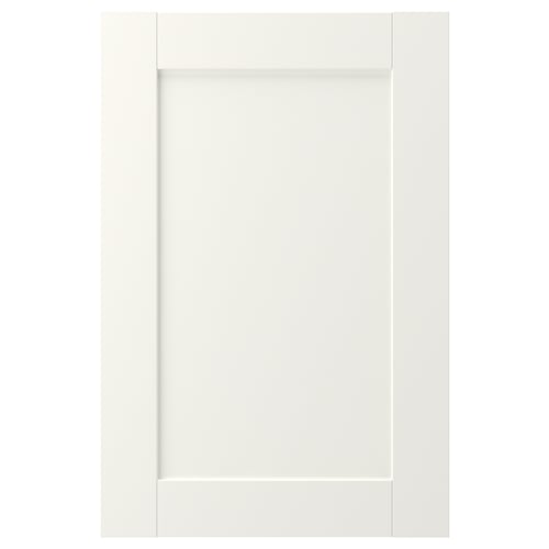 A white ENHET cabinet door with a smooth surface and simple frame.