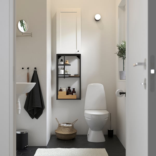 ENHET Storage combination, anthracite/white frame, 40x17x150 cm
