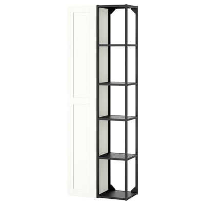 ENHET Storage combination, anthracite/white frame, 60x32x180 cm
