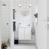 ENHET / TVÄLLEN Wash-stnd w doors/wash-basin/tap, white/white frame, 64x33x65 cm