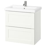 ENHET / TVÄLLEN Wash-stnd w drawers/wash-basin/tap, white/white frame, 64x43x65 cm