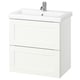 Option: ENHET / TVÄLLEN Wash-stnd w drawers/wash-basin/tap, white/white frame, 64x43x65 cm