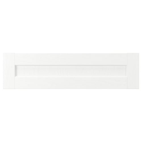 ENKÖPING: white cabinet with wooden texture foil, rectangular shape, and simple design.