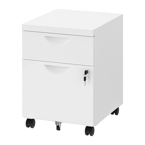 ERIK Drawer unit w 2 drawers on castors white IKEA