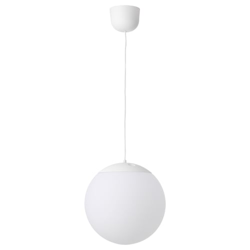 FADO pendant lamp, white, spherical design with acrylic paint and polycarbonate body.
