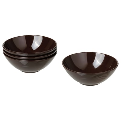 FÄRGKLAR Bowl, glossy brown, 16 cm
