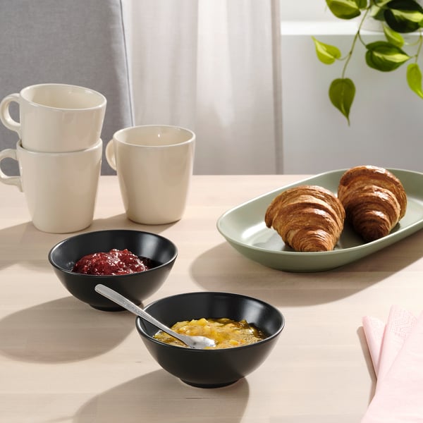 FÄRGKLAR Bowl, matt dark grey, 12 cm