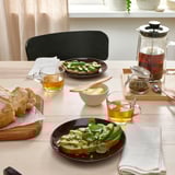 FÄRGKLAR Side plate, glossy brown, 20 cm