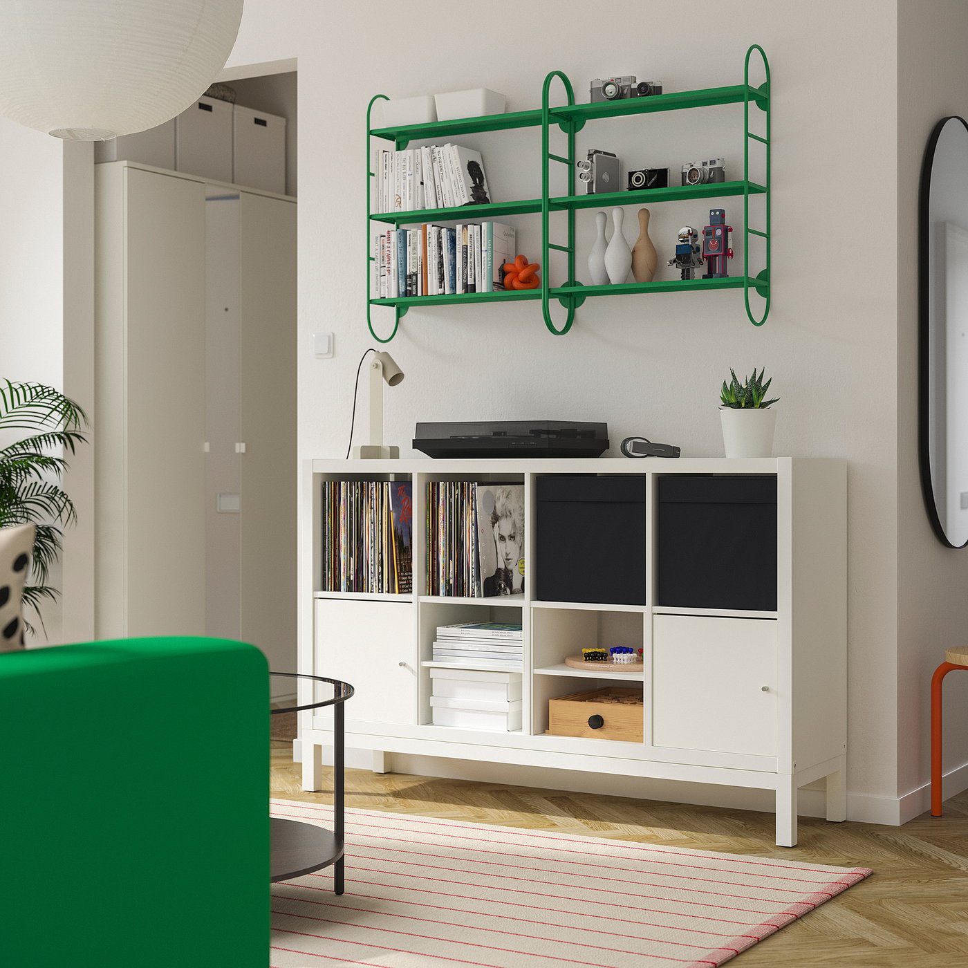 FÄRGSÄTTARE wall shelf combination, green - IKEA