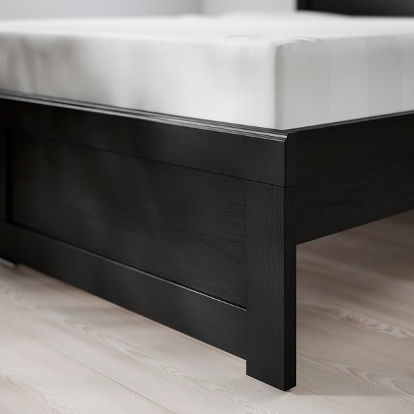 FÅGELFJÄLLET Bed frame, black oak effect/Lönset, 90x200 cm