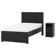 FÅGELFJÄLLET Bedroom furniture, set of 2, black oak effect, 90x200 cm