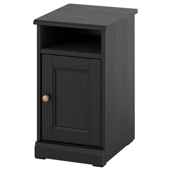 FÅGELFJÄLLET Bedside table, black oak effect, 32x41x56 cm