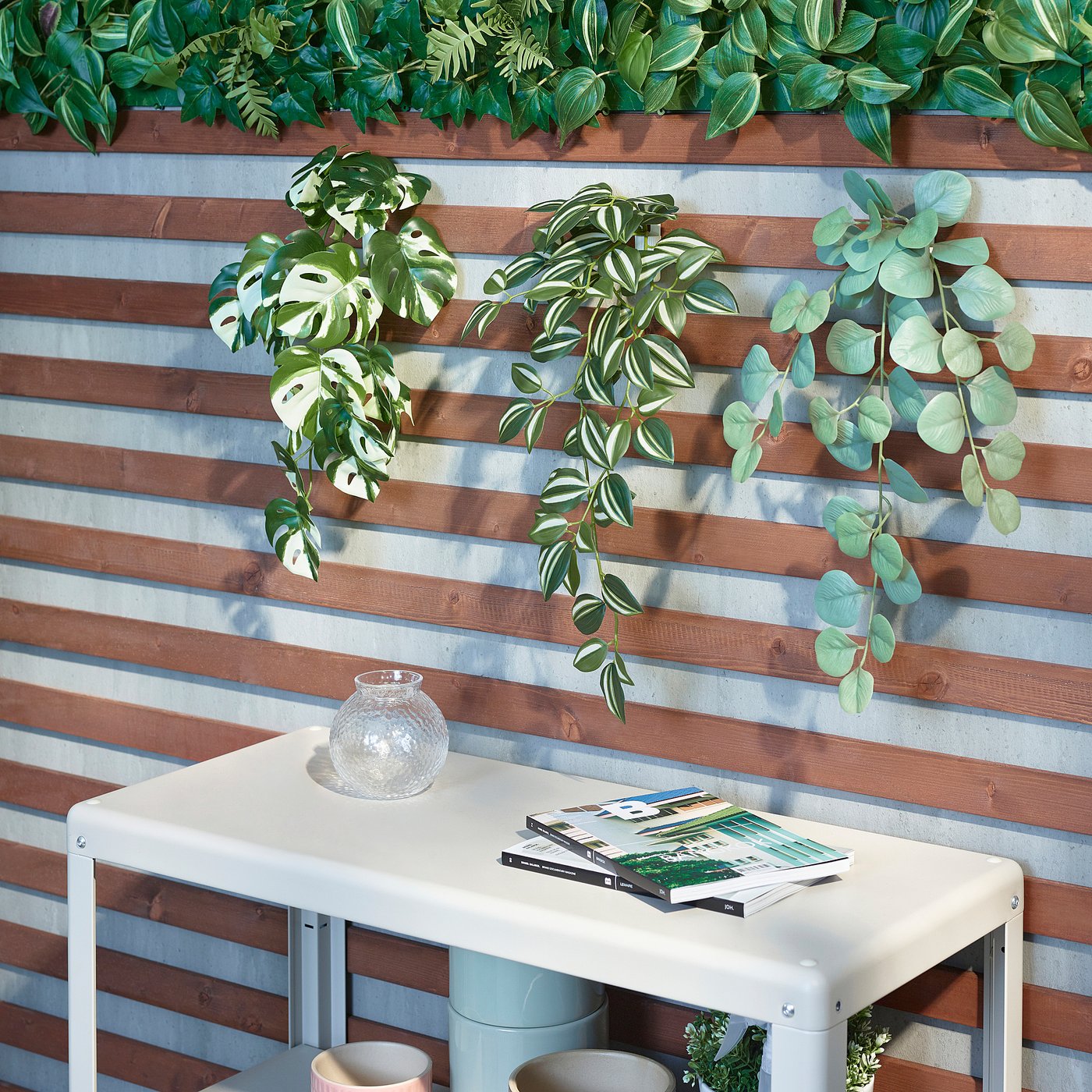 FEJKA artificial plant with wall holder, in/outdoor/green - IKEA
