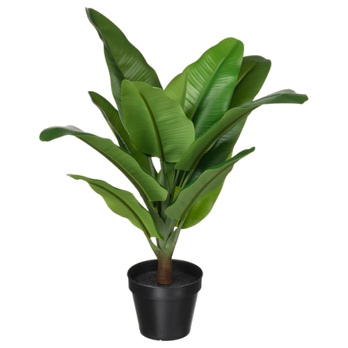 FEJKA potted plant, green, plastic, round, artificial.