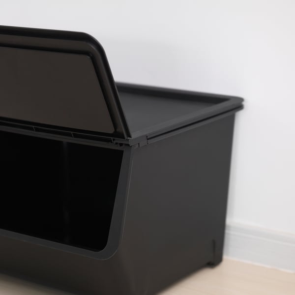 FIRRA Box with lid, black, 22x42x31 cm