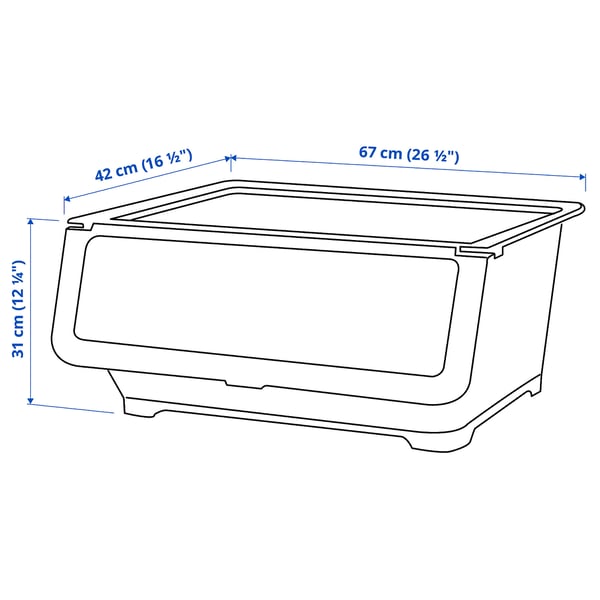 FIRRA Box with lid, black, 67x42x31 cm