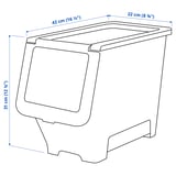 FIRRA Box with lid, transparent, 22x42x31 cm