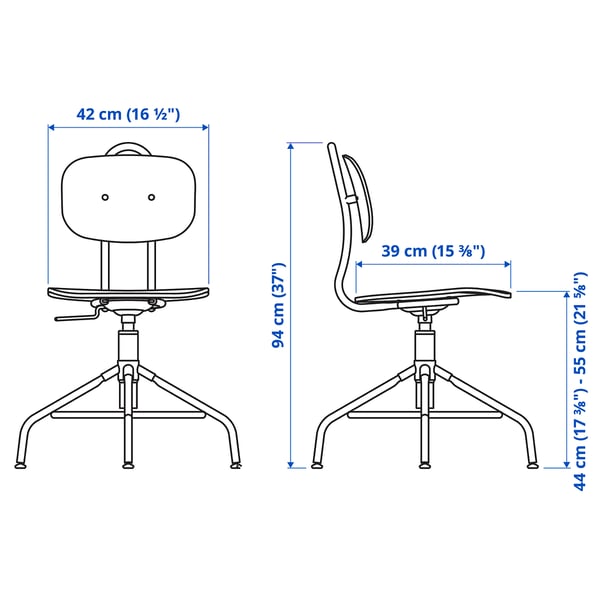 FJÄLLBO/KULLABERG / GULLHULT Desk and storage combination, and swivel chair black/pine