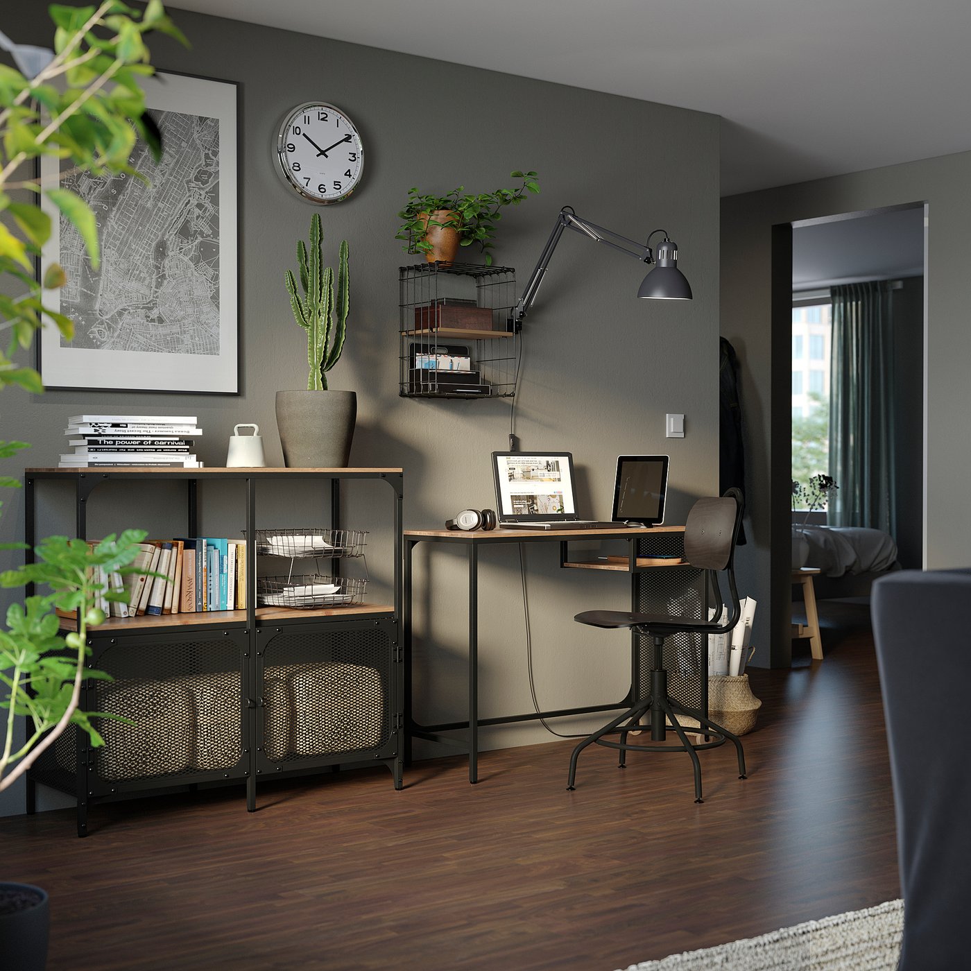 FJÄLLBO shelving unit, black, 100x95 cm - IKEA