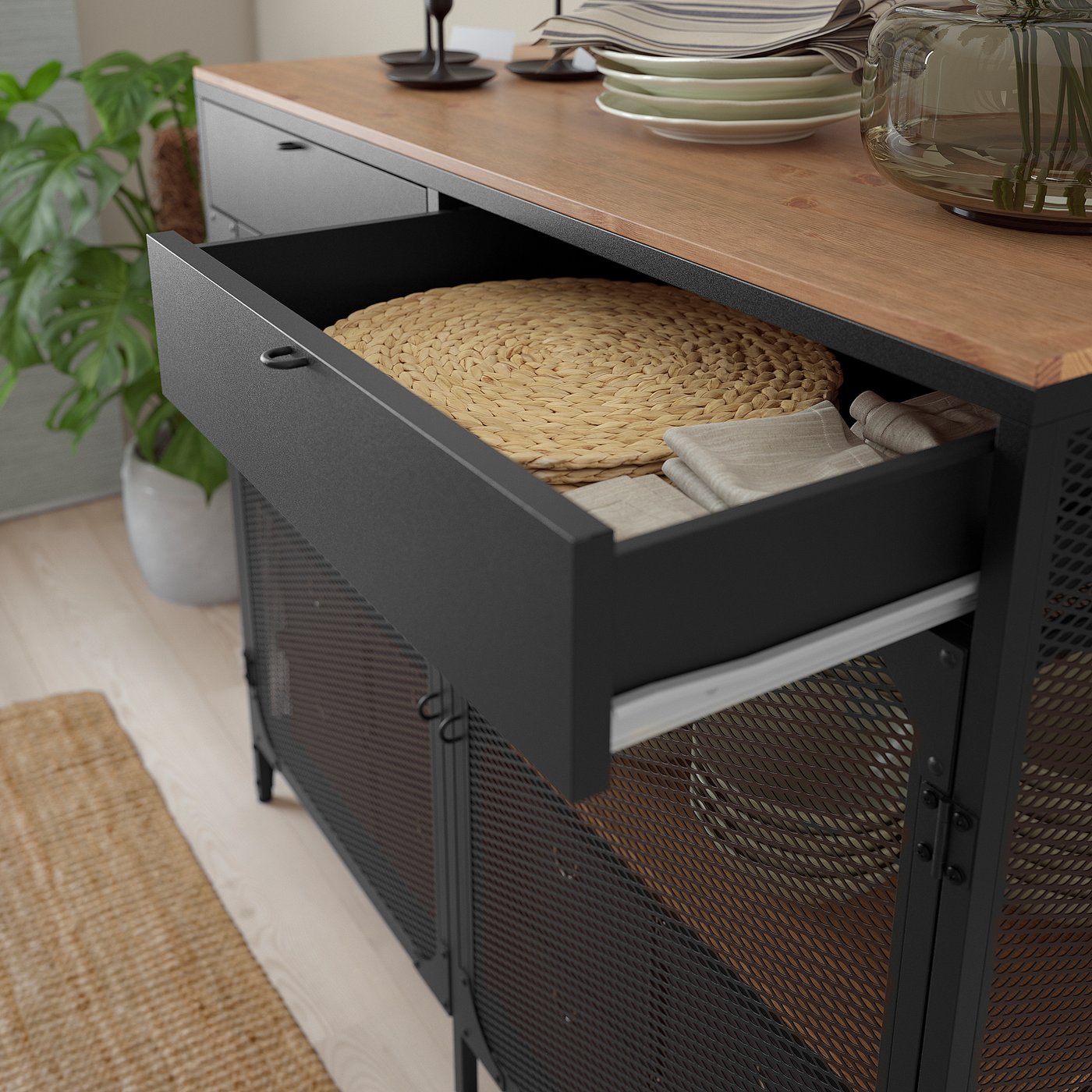 IKEA FJÄLLBO フィエルボ サイドボード 111x47x95 引き出し FJÄLLBO sideboard, black, 111x47x95 cm - IKEA