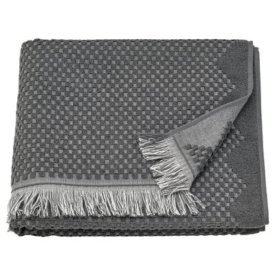 FJÄLLSTARR Bath towel, dark grey, 70x140 cm