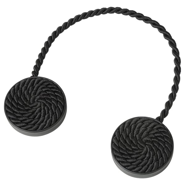 FÖNSTERBOMAL Magnetic curtain tie-back, black