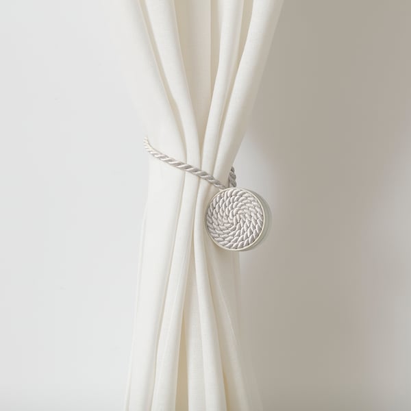 FÖNSTERBOMAL Magnetic curtain tie-back, white