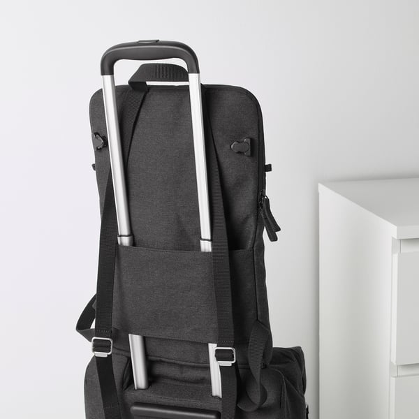 forenkla cabin bag on wheels and backpack dark grey