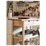 FÖRHÖJA Kitchen trolley, birch, 100x43 cm