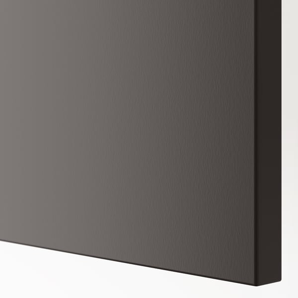 Dark grey flat panel door, smooth texture, part ofpax frame system, modern and simple design.