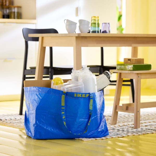 FRAKTA Carrier bag, large, blue, 55x37x35 cm/71 l