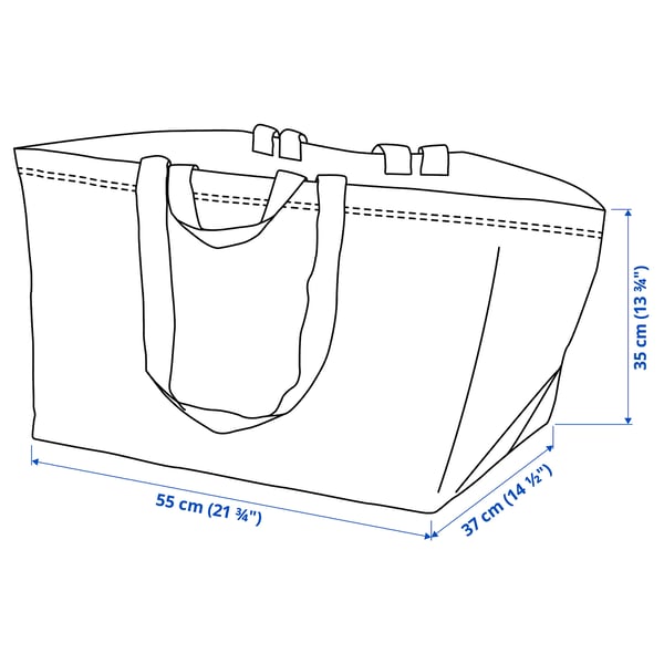 FRAKTA Carrier bag, large, blue, 55x37x35 cm/71 l