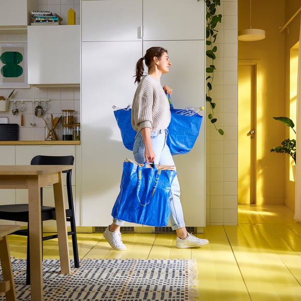 FRAKTA Carrier bag, medium, blue, 45x18x45 cm/36 l