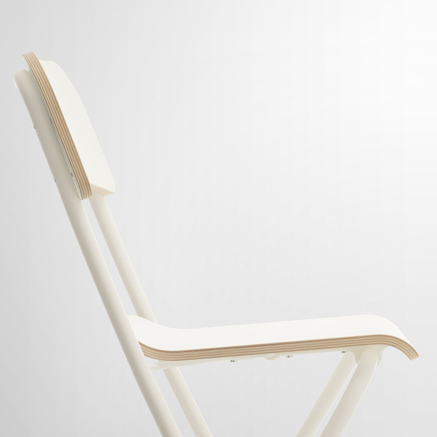 FRANKLIN bar stool with backrest, foldable, counter height white