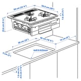 FRÖÅSA LPG gas hob with mult-grill, 60 cm
